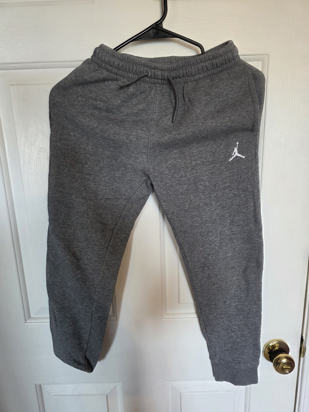Jordan Kids Charcoal Grey Jogger Sweatpants with White Jumpman